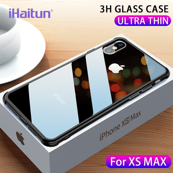 Ultra Thin Transparent Soft Side Glass Case for iPhone X XS MAX XR