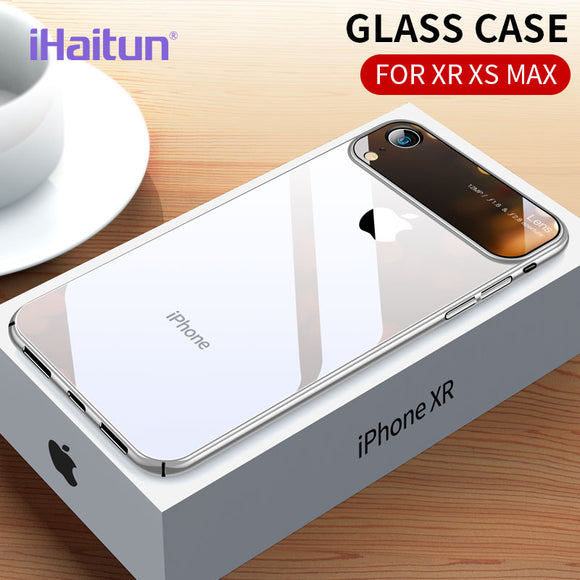 Ultra Thin PC Transparent Back Glass Cover For iPhone X XS XS MAX XR