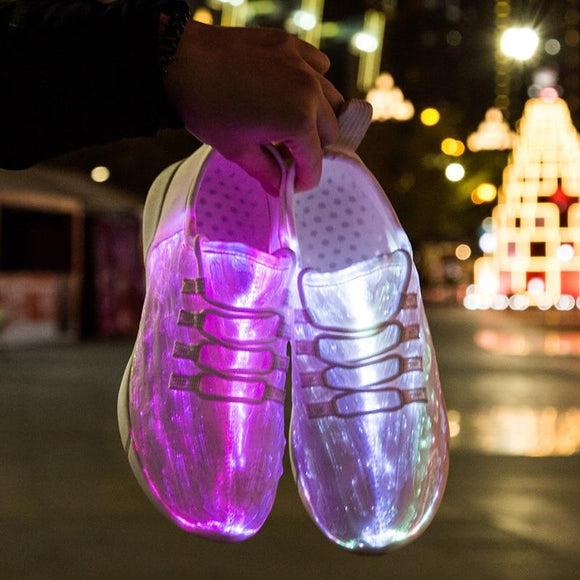 Shoes - Fashion Led Fiber Optic Shoes USB Recharge glowing Sneakers