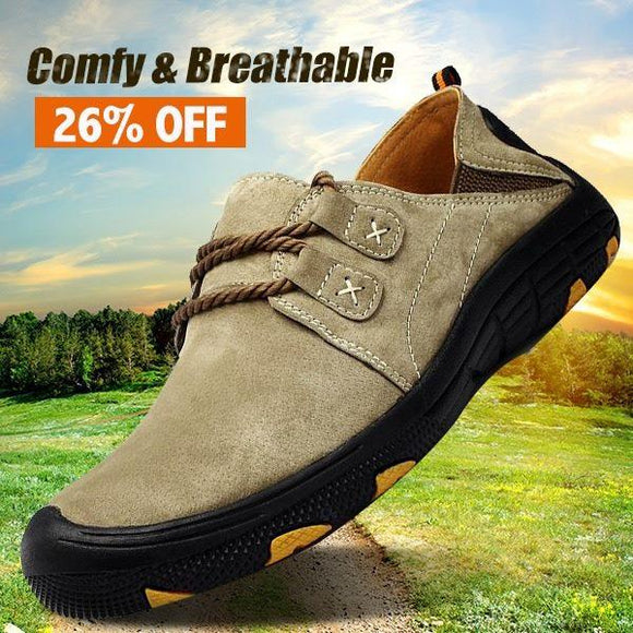 Shoes - Men's Leather Slip-resistant Outdoor Casual Hiking Shoes（Buy 2 Got 10% off, 3 Got 20% off Now)